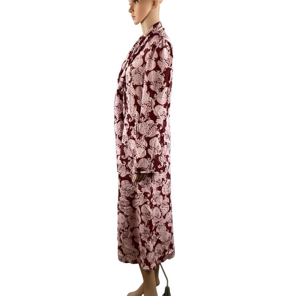 Equipment Femme Julianne 100% Silk Paisley Midi Dress Size S Burgundy Pink - Picture 4 of 8